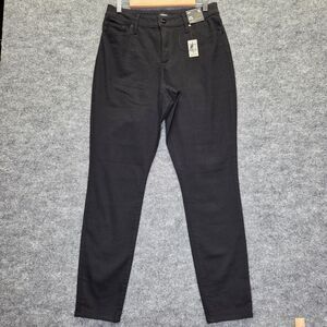 Express Jeans Womens 10 Long Black Curvy Skinny Mid Rise Stretch Denim 400328